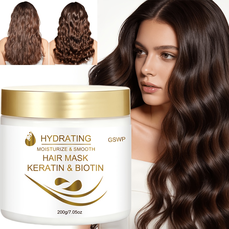 Hair Care Keratin - GSWP ケラチン モイスチャライジング ヘアマスク、髪を優しくケアし、深く栄養を与え、髪を新鮮でふんわりとした状態に保ちます。 200/400g