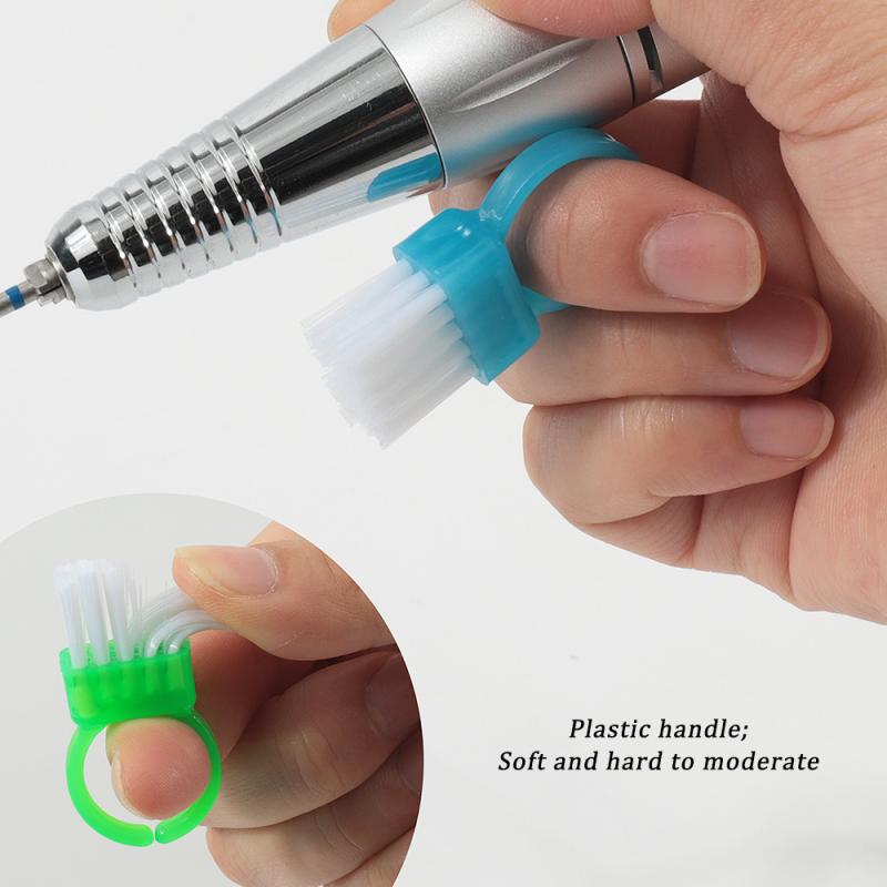 Hair Care Zone - Z. 10個入りミニリングネイルダストクリーニングブラシ、柔らかい毛のDIYネイルブラシ、プロ用ダストクリーニングメイクアップブラシ、ネイルケアツール