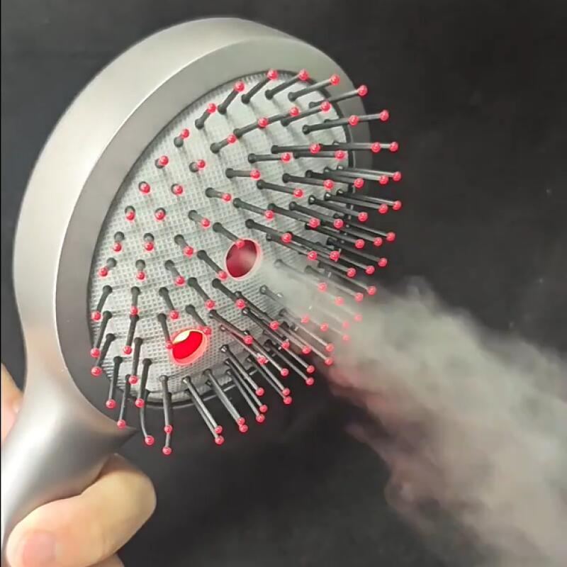 Hair Care Essential Oil - デジタル電動振動赤色光マッサージコームヘアケアスプレーマッサージコームエッセンシャルオイルブラシスプレーエアクッションマッサージ