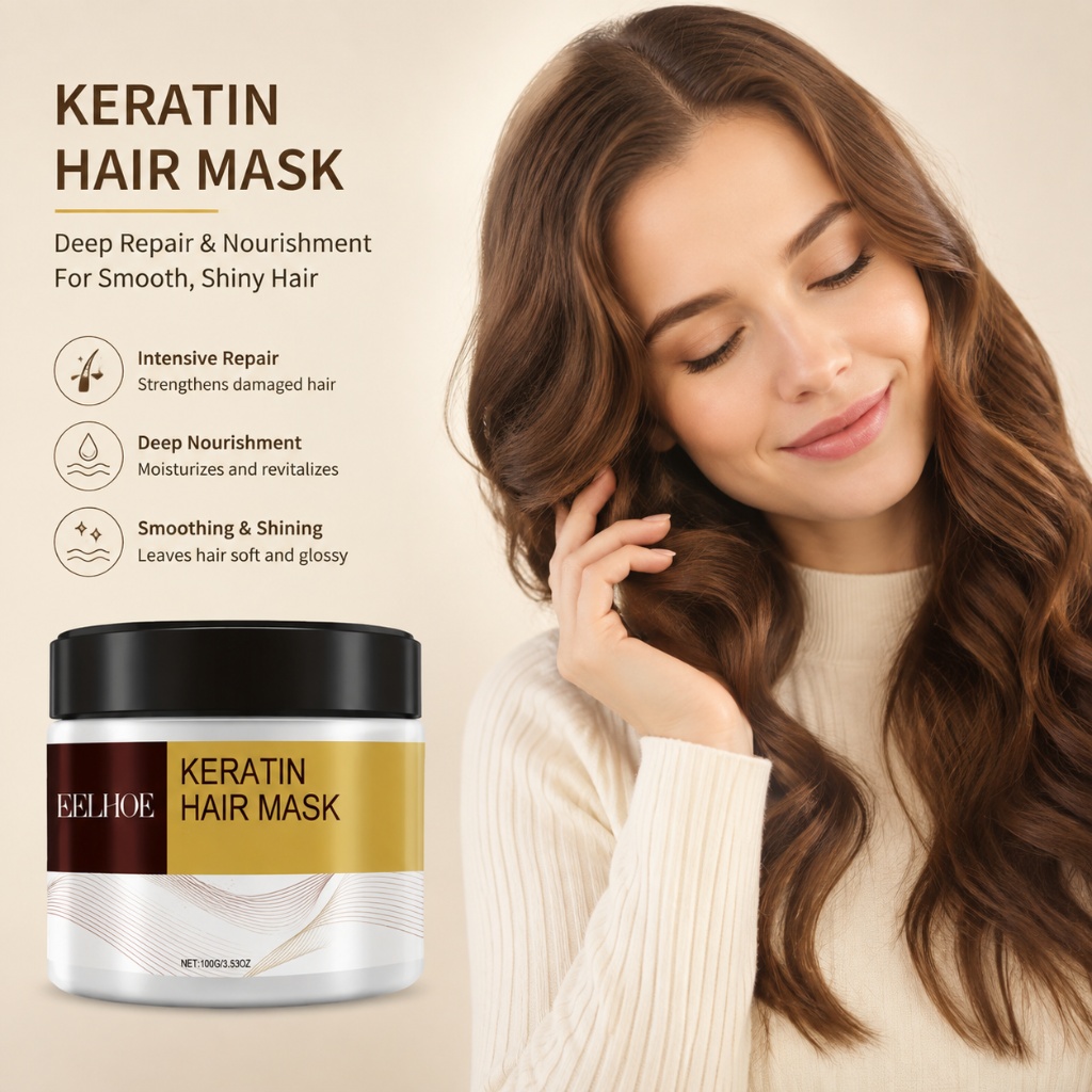 Hair Care Keratin - ケラチンヘアマスク アルガンココナッツオイル コラーゲン ダメージヘア修復 破損軽減 栄養補給