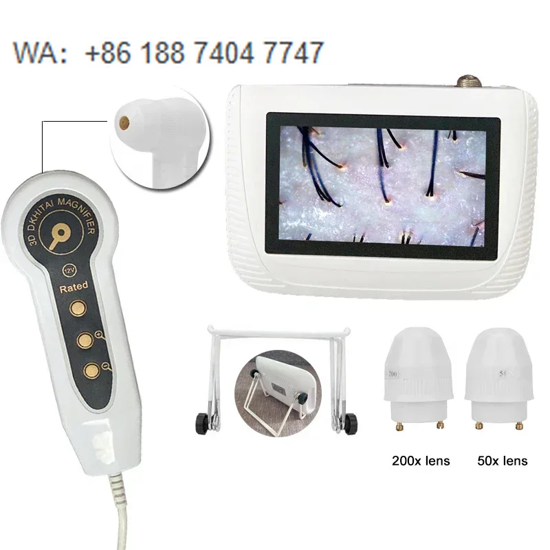 Hair Care Hospital - ポータブル皮膚分析器マシン 5インチ頭皮検出器 毛包油分・水分テスター 皮膚ケア監視機能付き 充電式