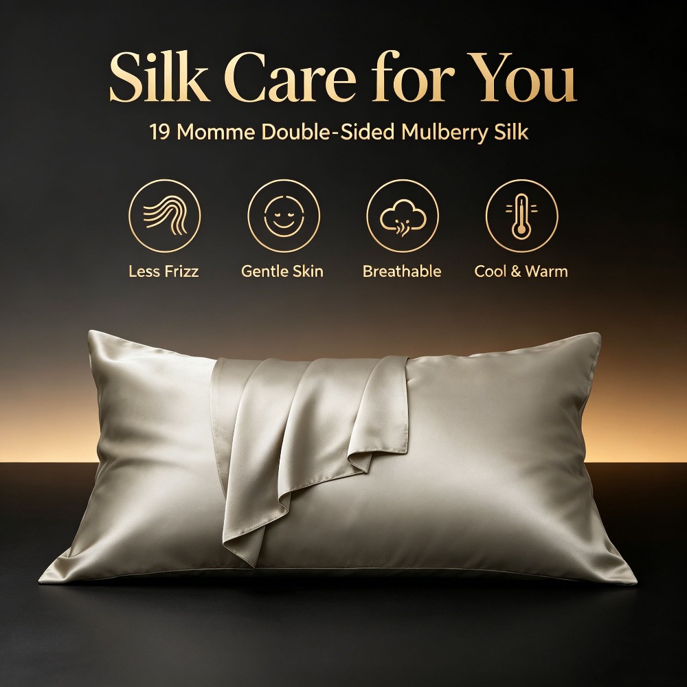 19匁マルベリーシルク枕カバー、両面100%ピュアシルク、隠 - Hair Care Hospital のレビューと価格