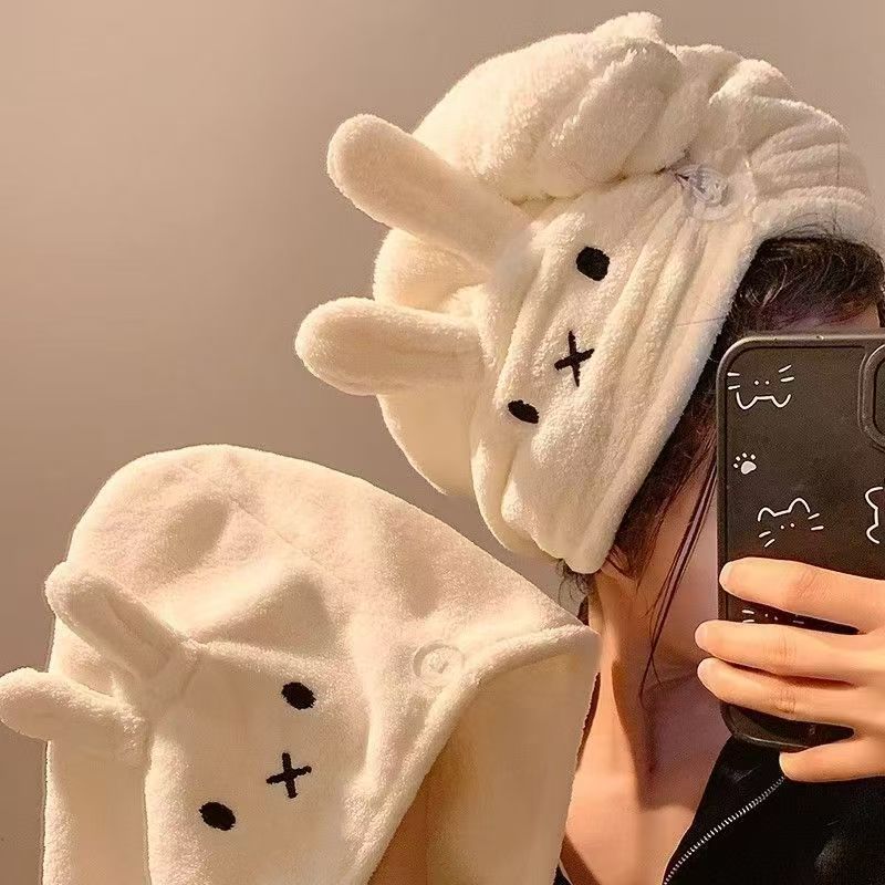 かわいいウサギ耳帽子ミッフィー ドライヘアキャップ 厚手コー - Hair Care In Japan のレビューと価格