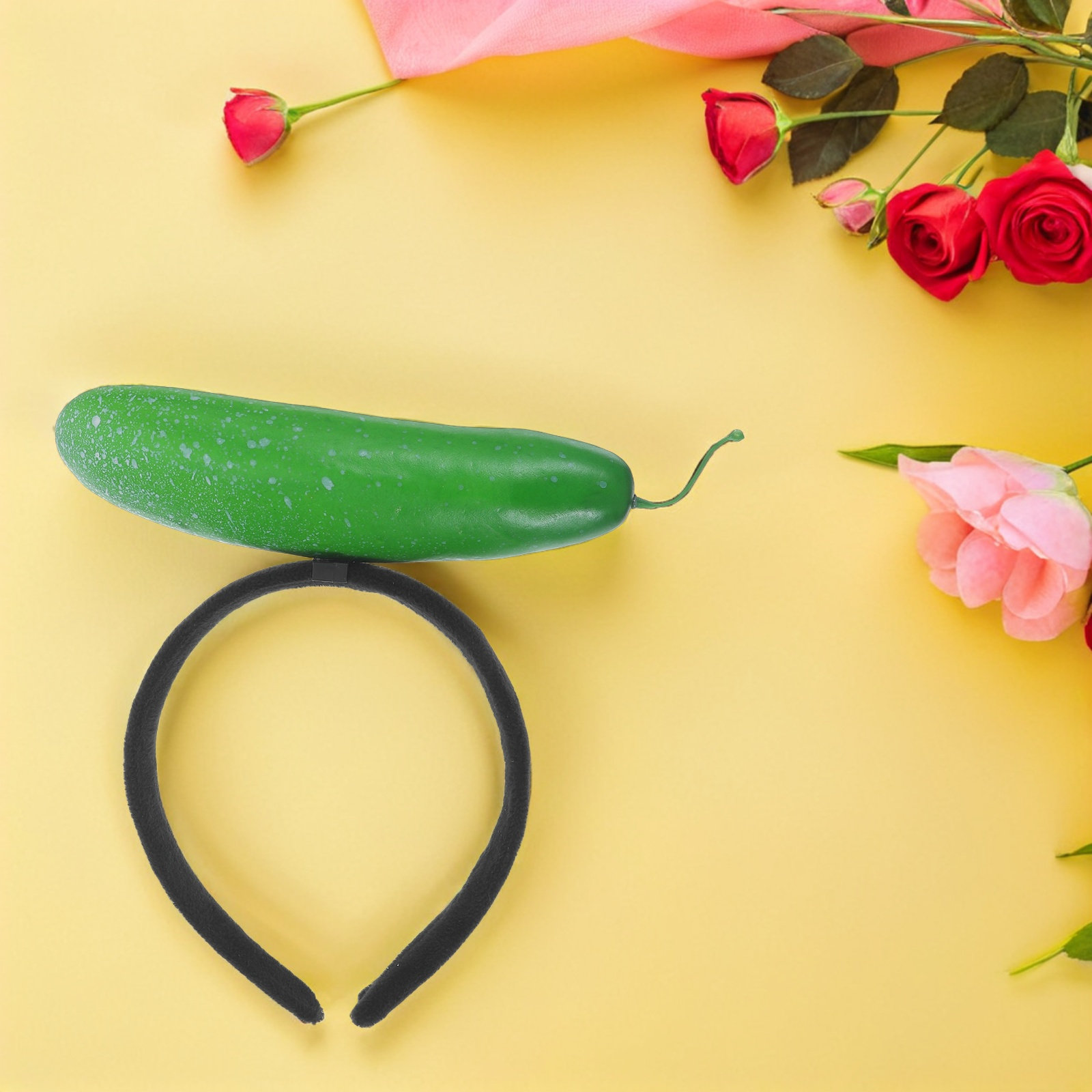 2個セット 面白いキュウリのヘッドバンド 模造野菜ヘアフープ - Hair Care Vegetables のレビューと価格
