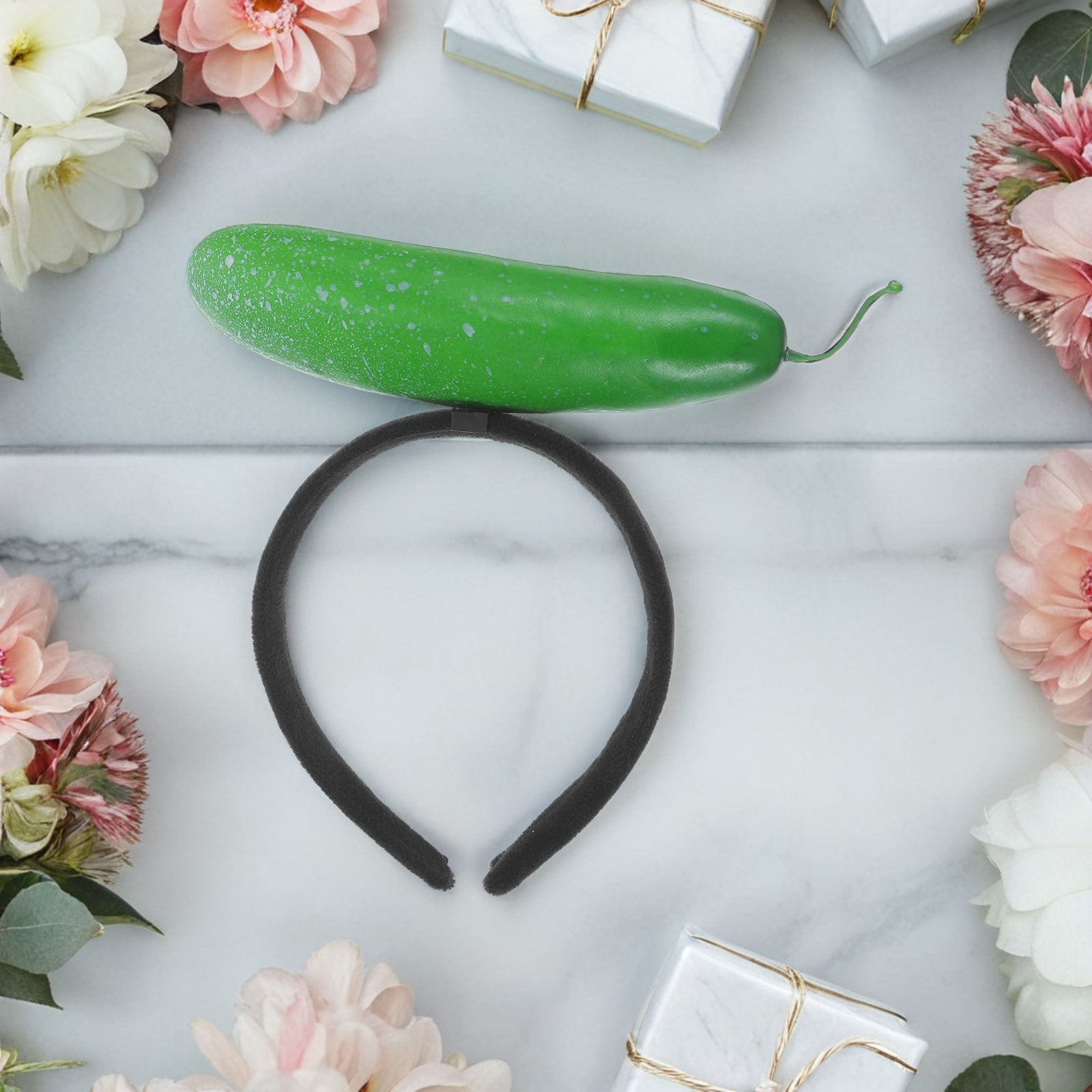 2個セット 面白いキュウリのヘッドバンド 模造野菜ヘアフープ - Hair Care Vegetables のレビューと価格