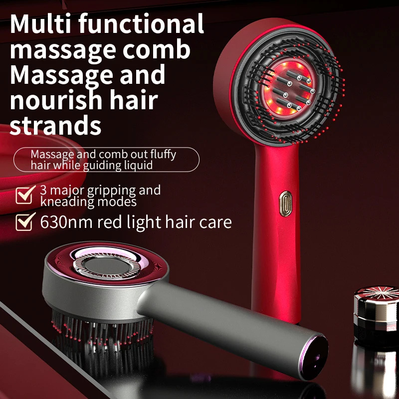 3モード電動振動マッサージコーム赤色光療法育毛マッサージ頭皮 - Hair Care Essential Oil のレビューと価格