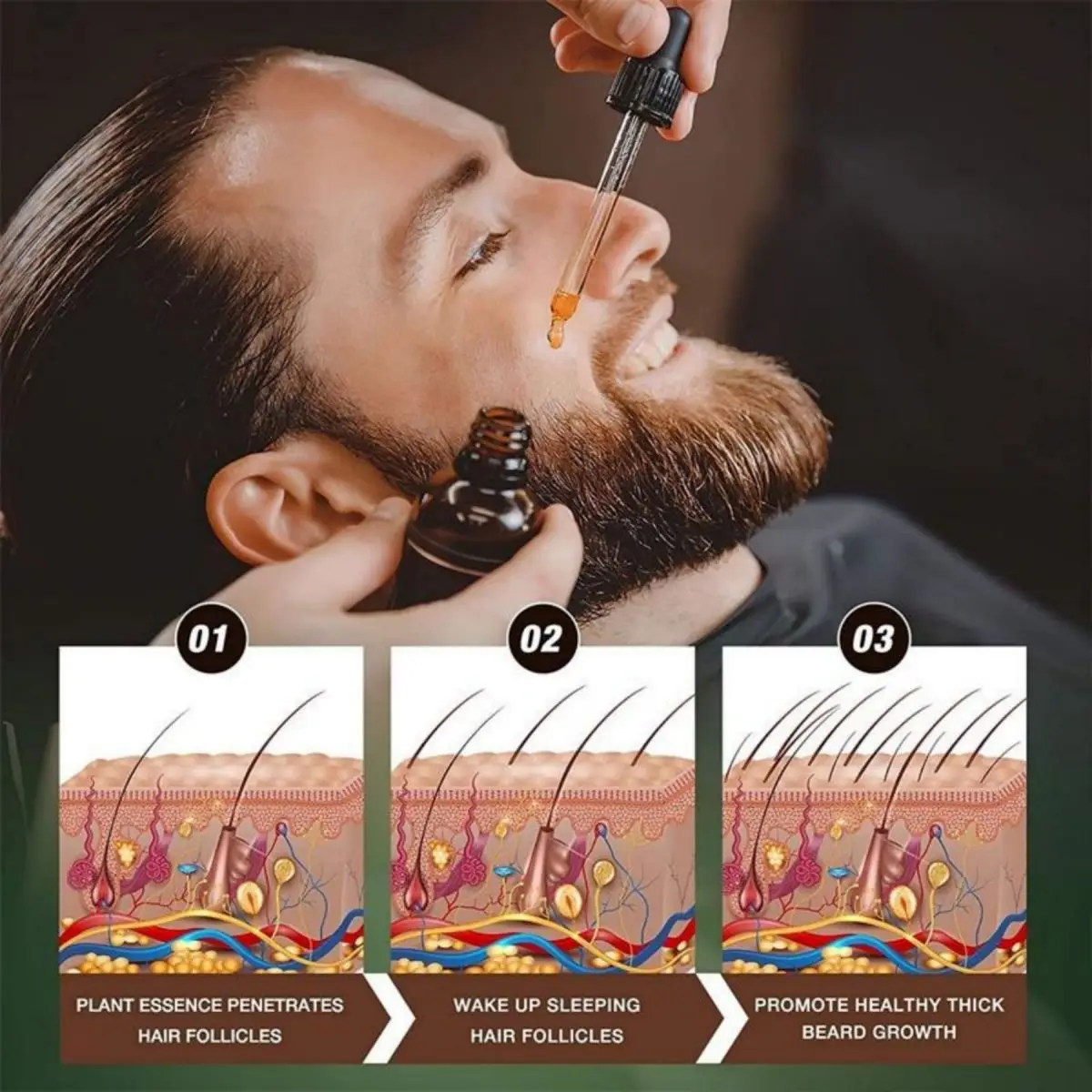 男性のための急速なあごひげ成長オイル,自然な髪の成長血清,髪 - Caffeine Hair Serum のレビューと価格
