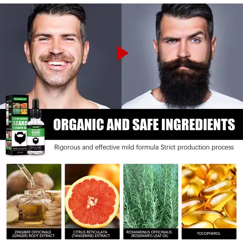 速効性のある自然な成熟男性用髭成長エッセンスオイル、毛髪の成 - Caffeine Hair Serum のレビューと価格